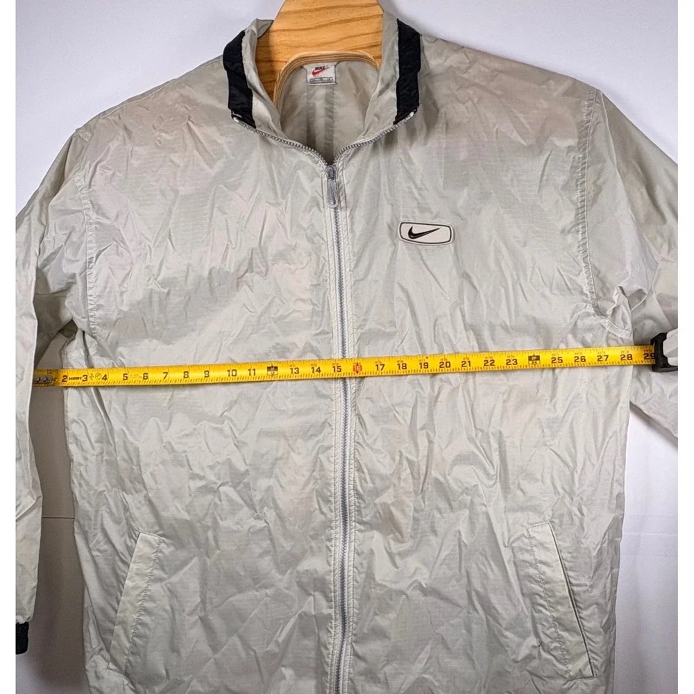 Vintage Nike Men's Windbreaker White Tag XL Zip‎ Up Jacket Stripe Coat